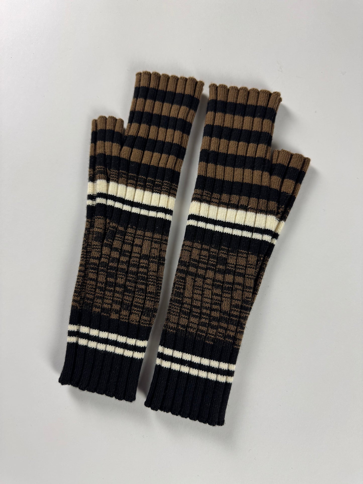 Dior Homme Sample Premium Virgin Wool Red & Brown Hand Warmer Glove Set 2020s - OS