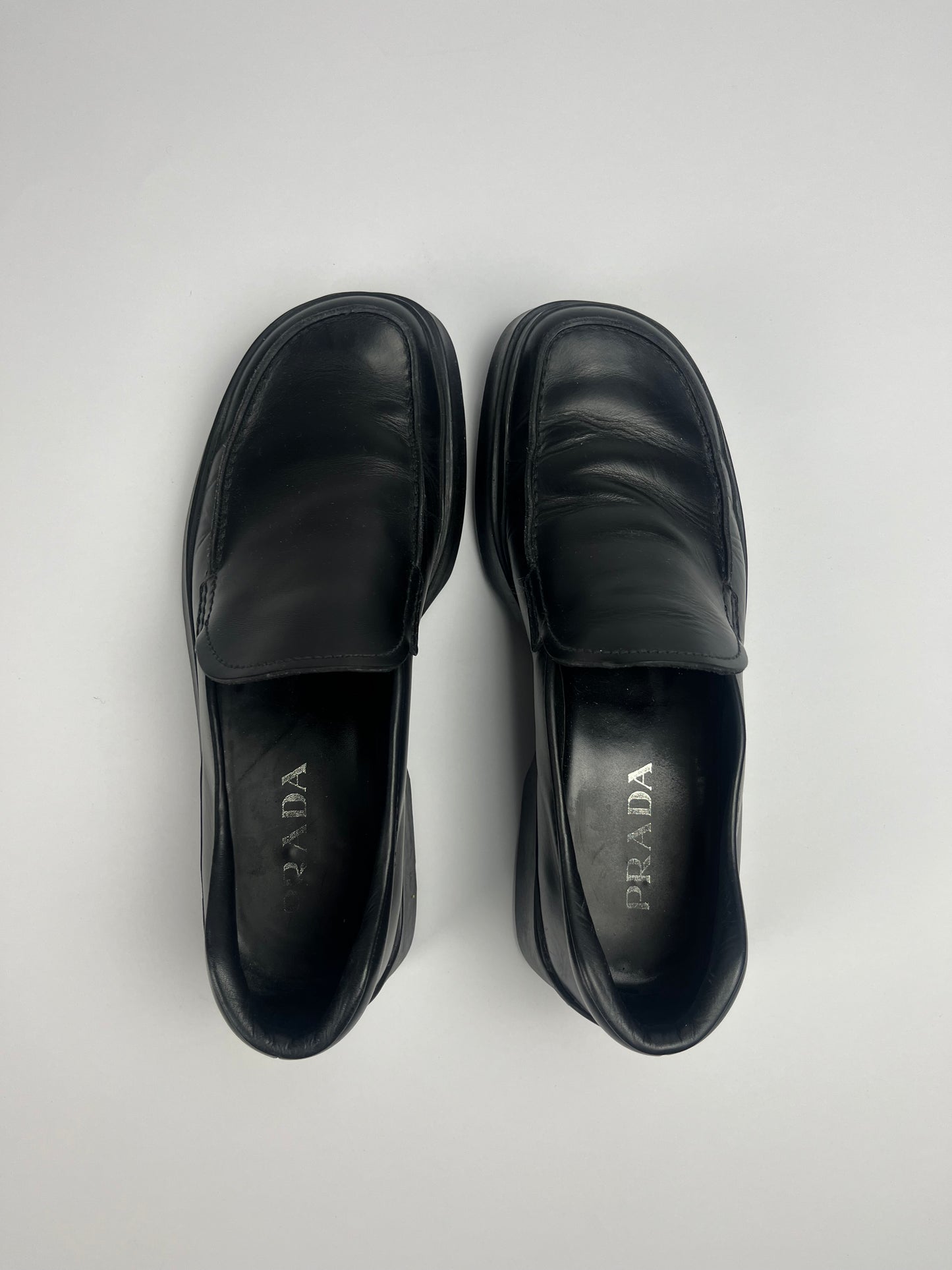 Prada Black Leather Platform Shoes SS 1998 - 41,5 EU