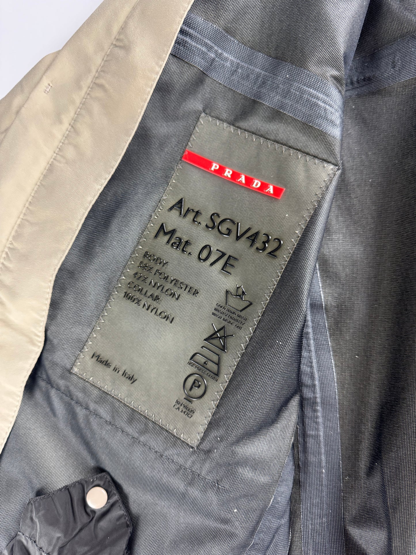 Prada Gore Tex Beige Technical Bomber Jacket 2000s - M