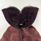 Miu Miu Wine Red Half Open Sherpa Hood Shearling Coat 2000s - XS