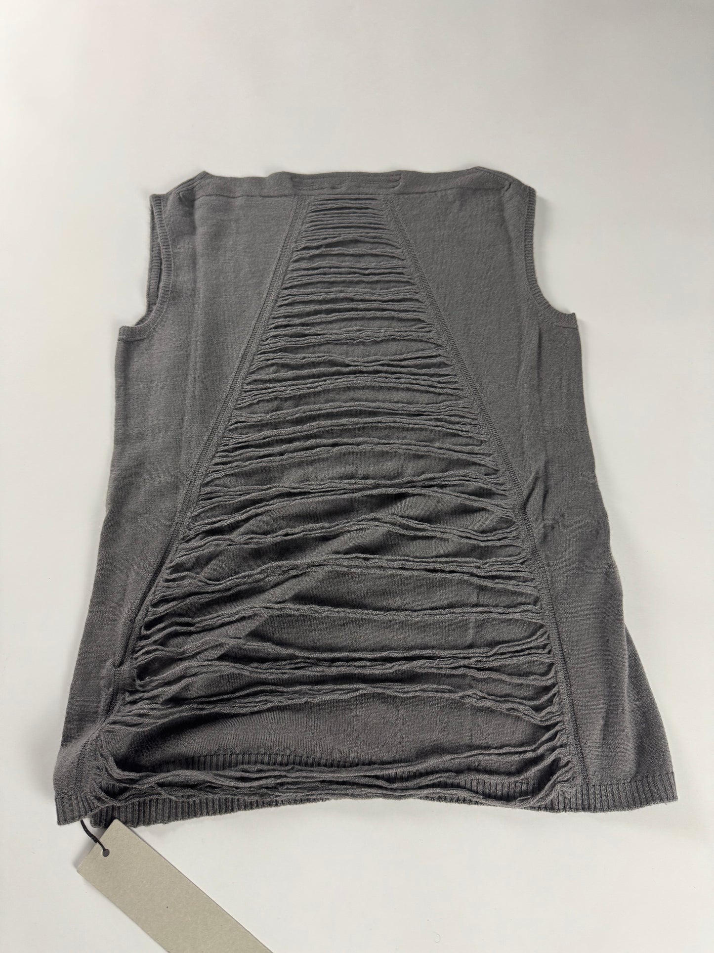 Rick Owens Dust Grey Short Fringes Vest Top 2000s - S