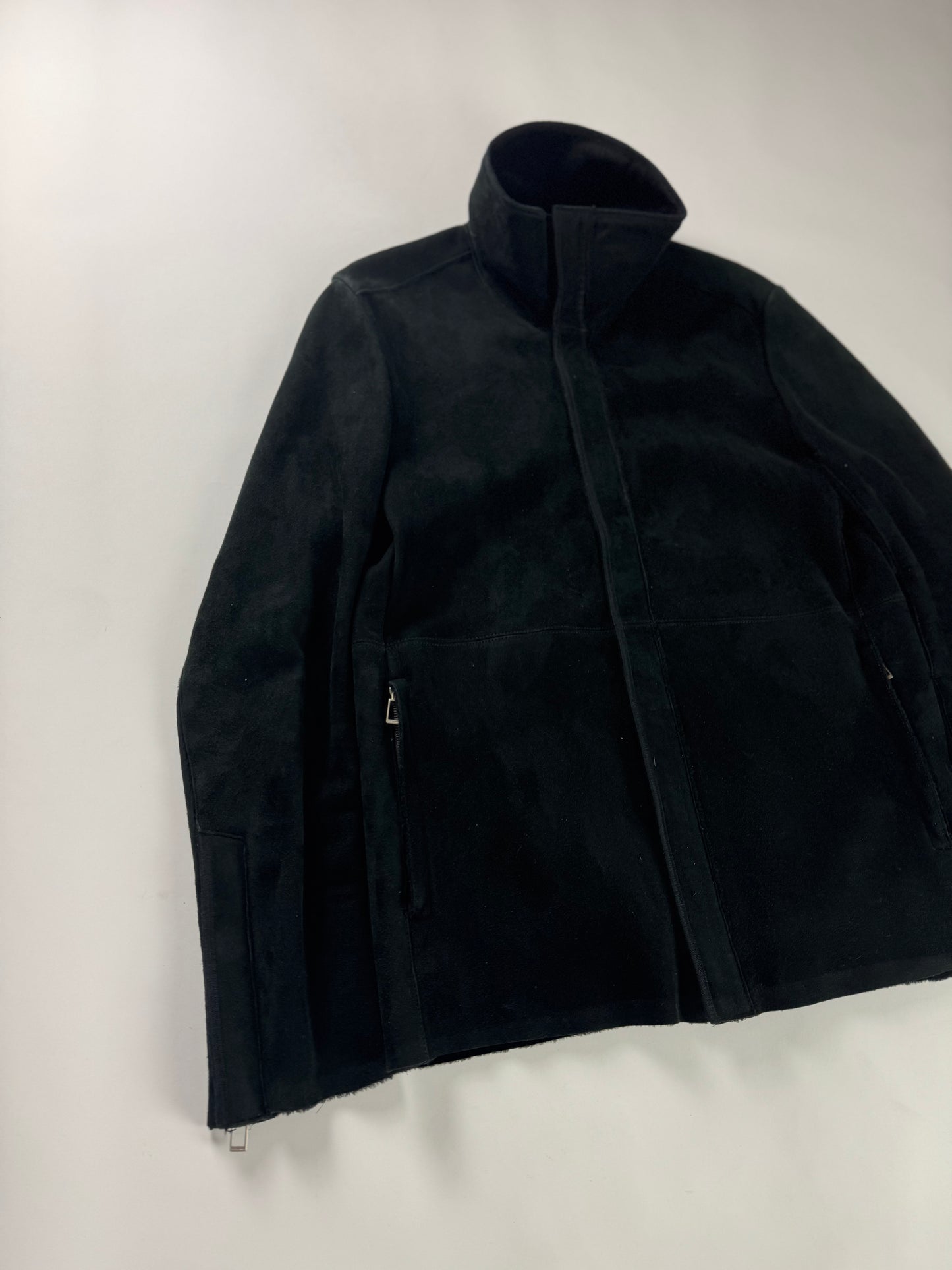 Dior Homme Kris Van Assche Shearling Monochrome Lamb Leather Jacket FW 2011 - L