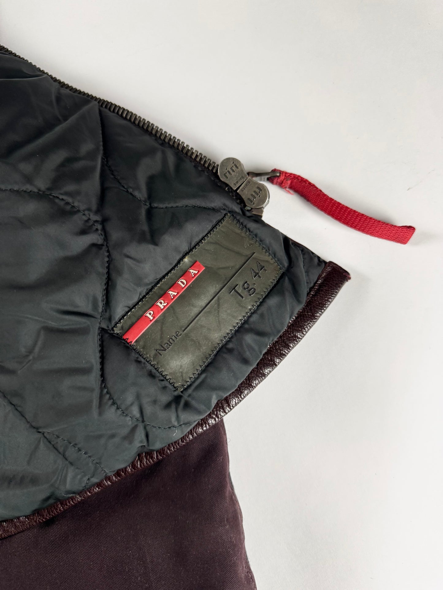 Prada Brown Wine Leather Moto Jacket 2000s - XS