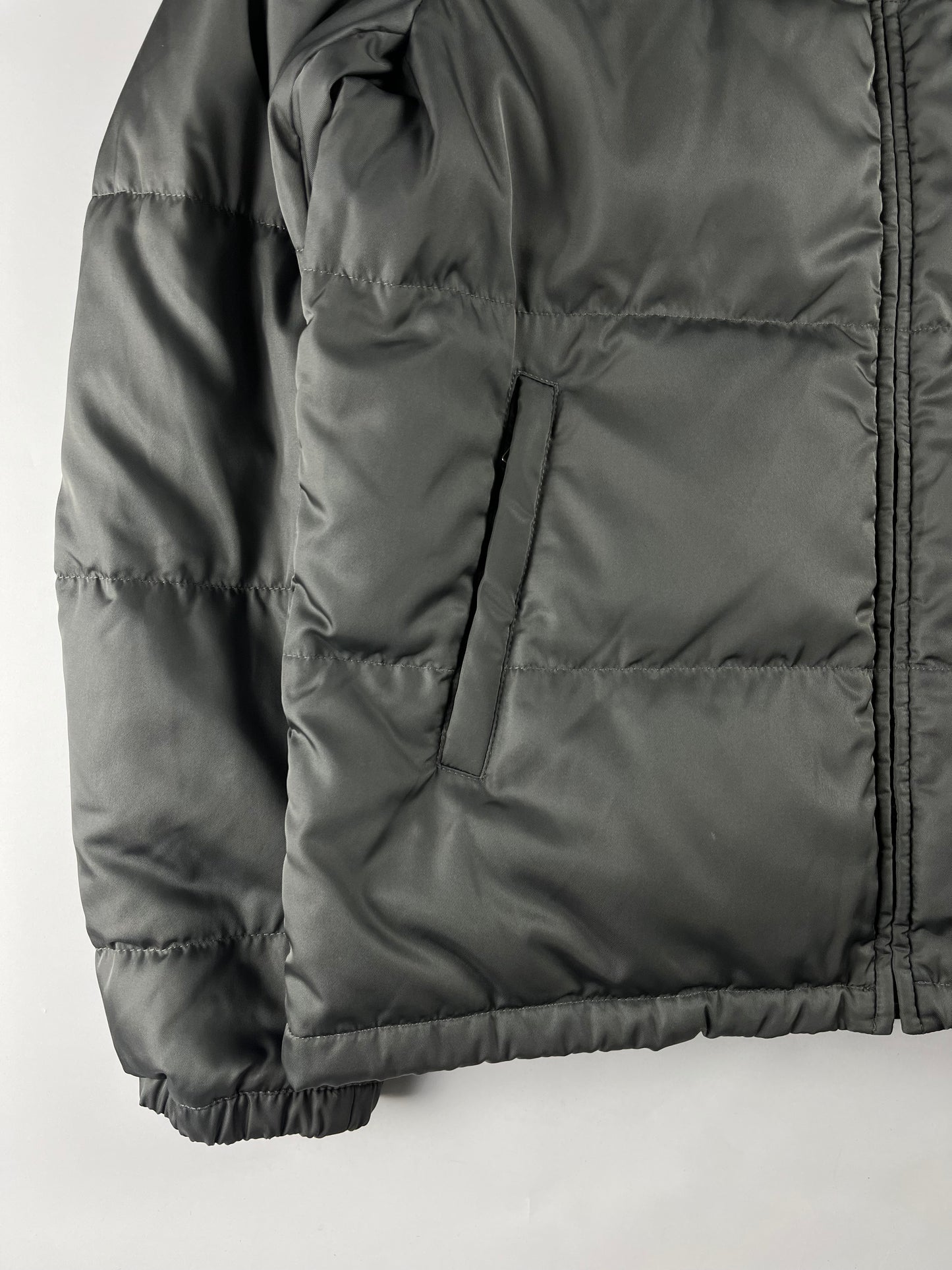 Prada Triangle Logo Grey Puffer Jacket FW 2011 - L