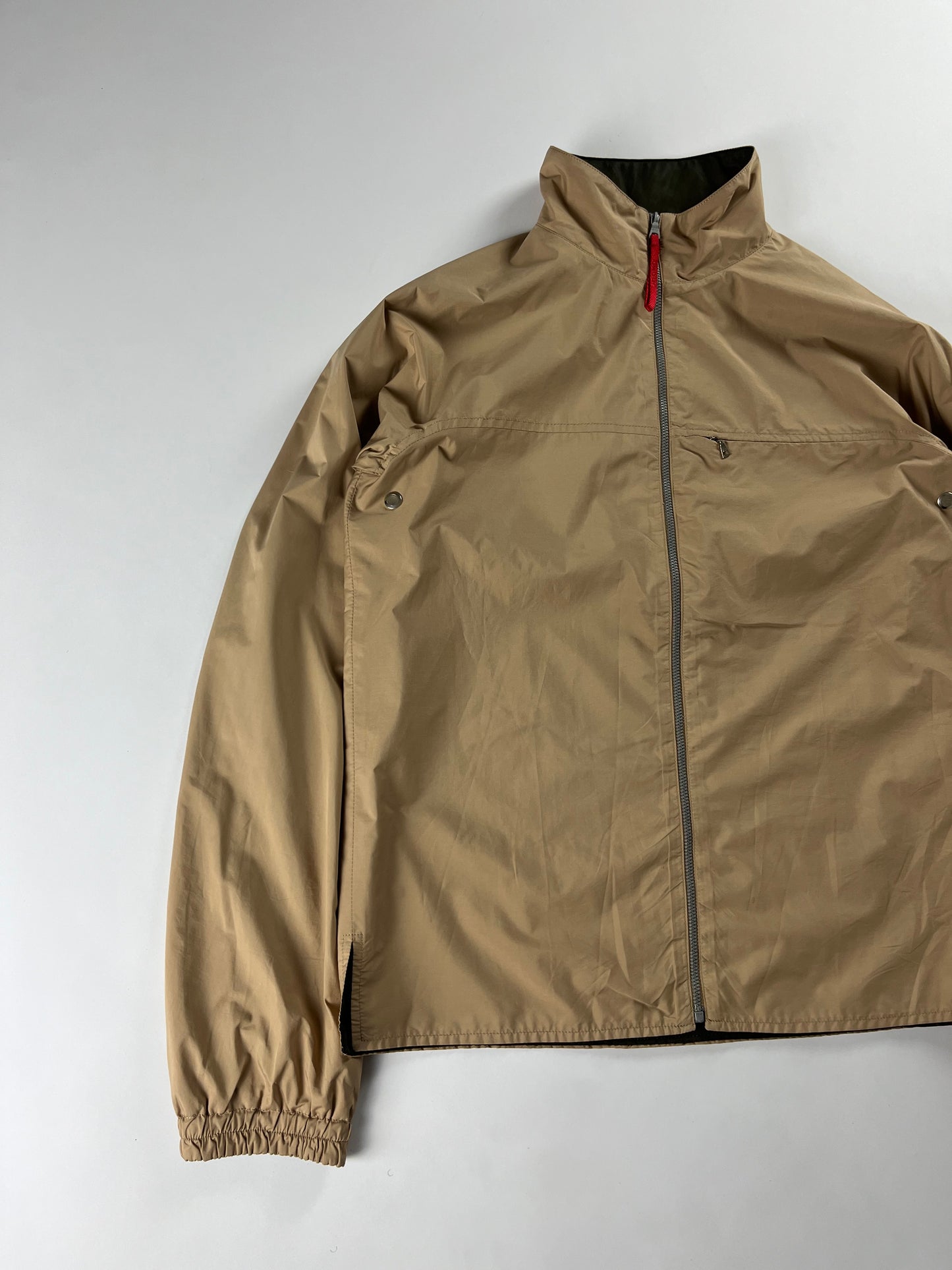 Prada Camel Zip Up Nylon Shell Jacket SS 2000 - M
