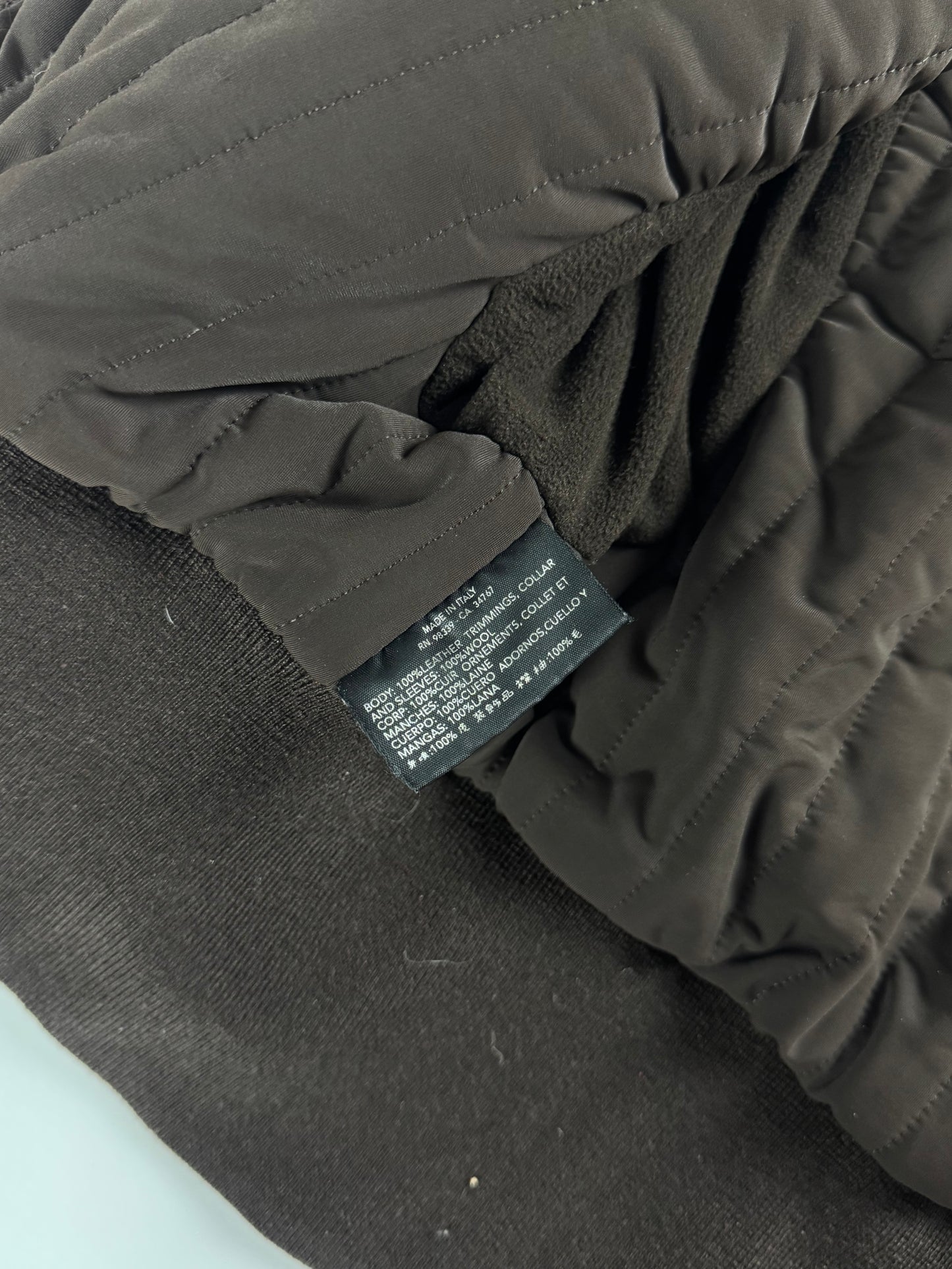 Prada Wool Hybrid Red Leather Patch Turtleneck Jacket SS 2000 - S