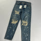 Balmain Sample Blue Painted Distressed Denim SS 2019 - 30 US