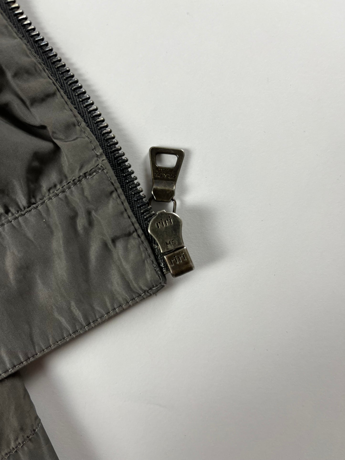 Prada Asymmetrical Zipper Nylon Metal jacket - M