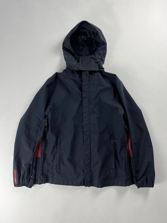 Prada Linea Rossa Obsidian Convertible Nylon Windbreaker Jacket FW 1999 - L