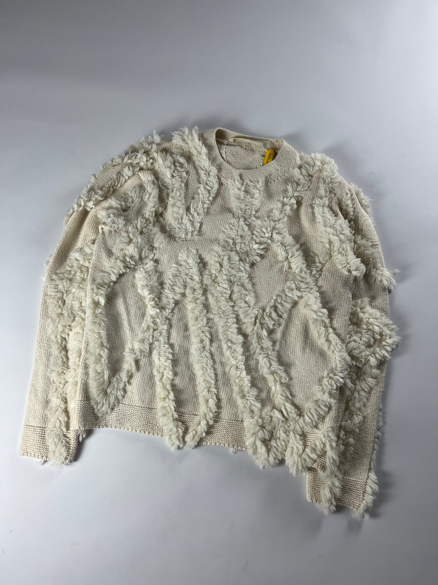 Moncler Genius Oversize Cream Fur Sweater - M