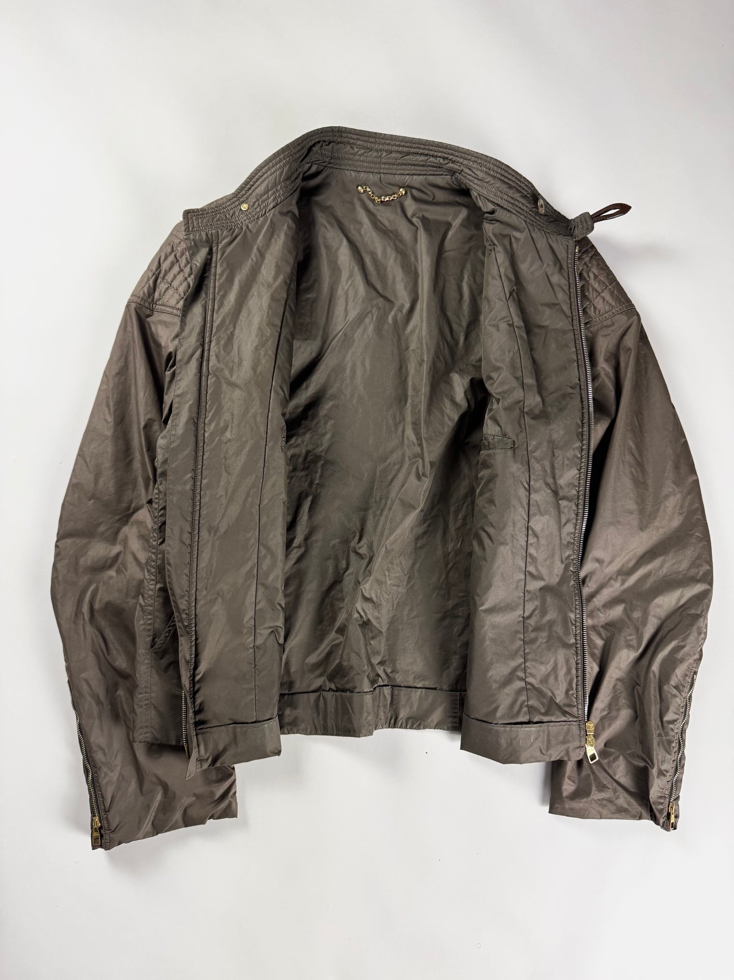 Louis Vuitton Brown Damier Quilted Gold Detail Racer Jacket FW 2007 - L