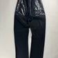 Hermès Sample Black Shiny Nylon Panel Straight Cotton Pants FW 2021 - M