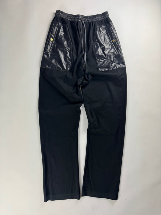 Hermès Sample Black Shiny Nylon Panel Straight Cotton Pants FW 2021 - M