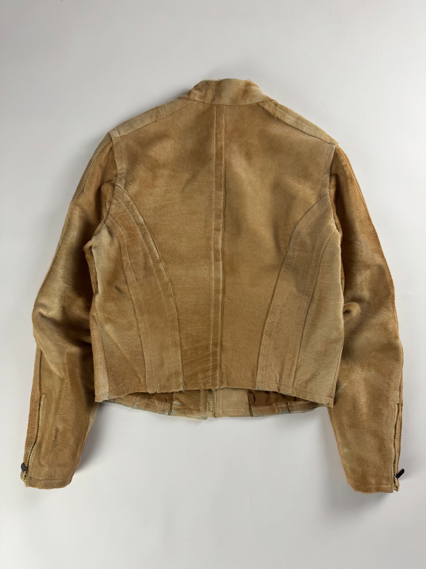 Gucci Tom Ford Camel Pony Hair Moto Jacket FW 1996 - M