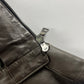 Prada Brown Leather Biker Jacket 2000s - XS