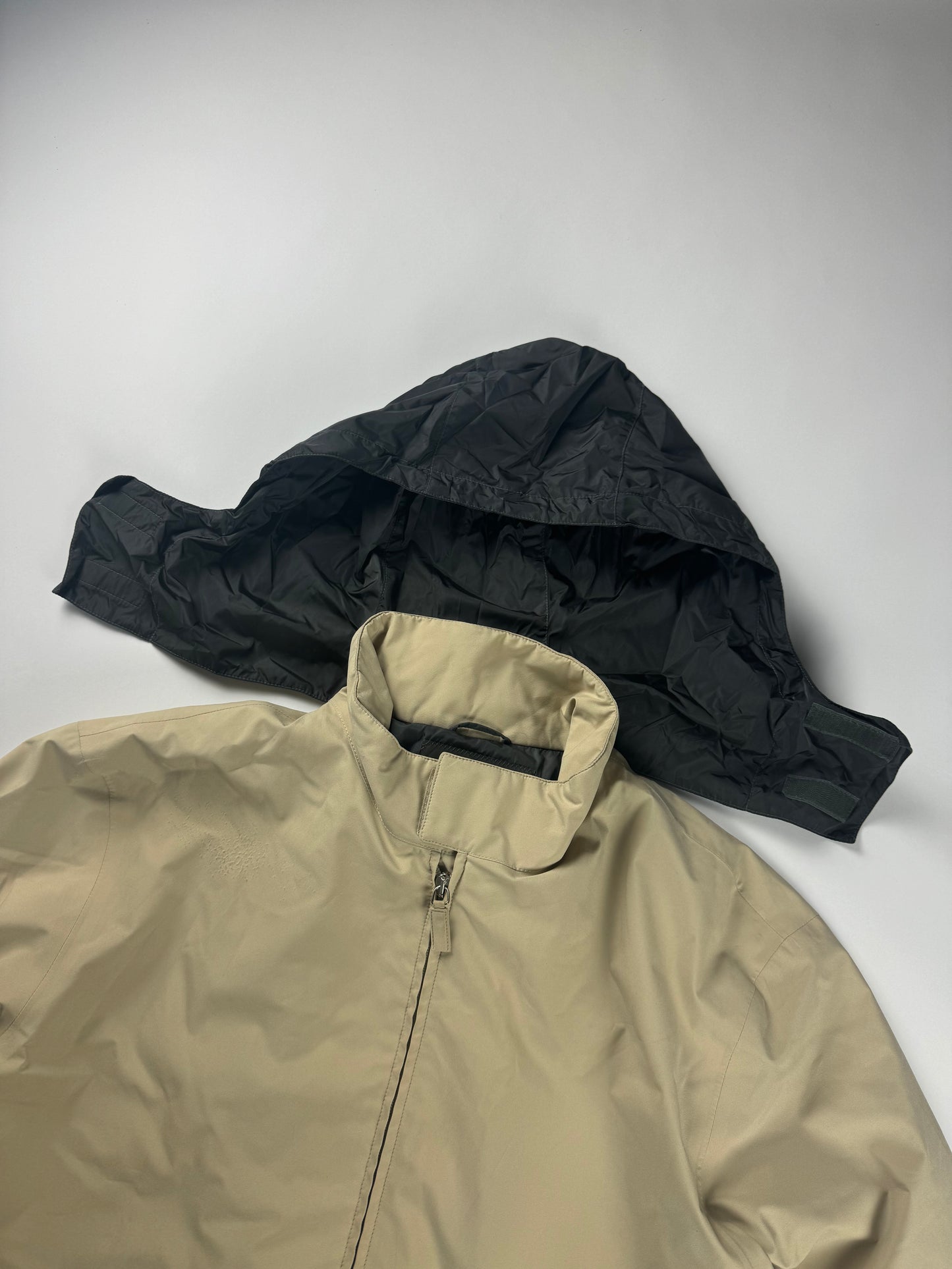 Prada Linea Rossa Cream Convertible Technical Hooded Jacket SS 2000 - XL