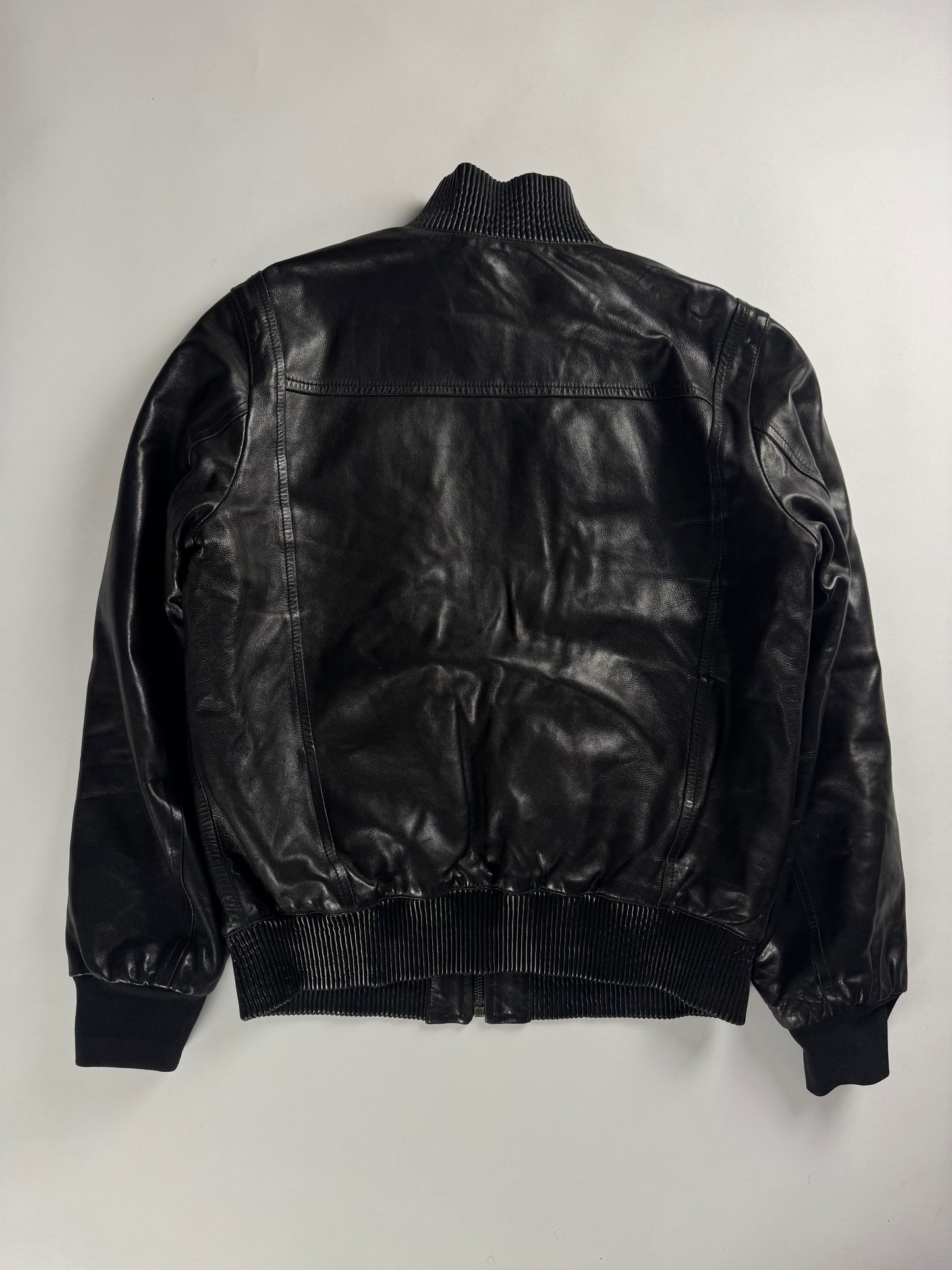 Prada Plissé Collar Leather Bomber Jacket FW 2007 - M