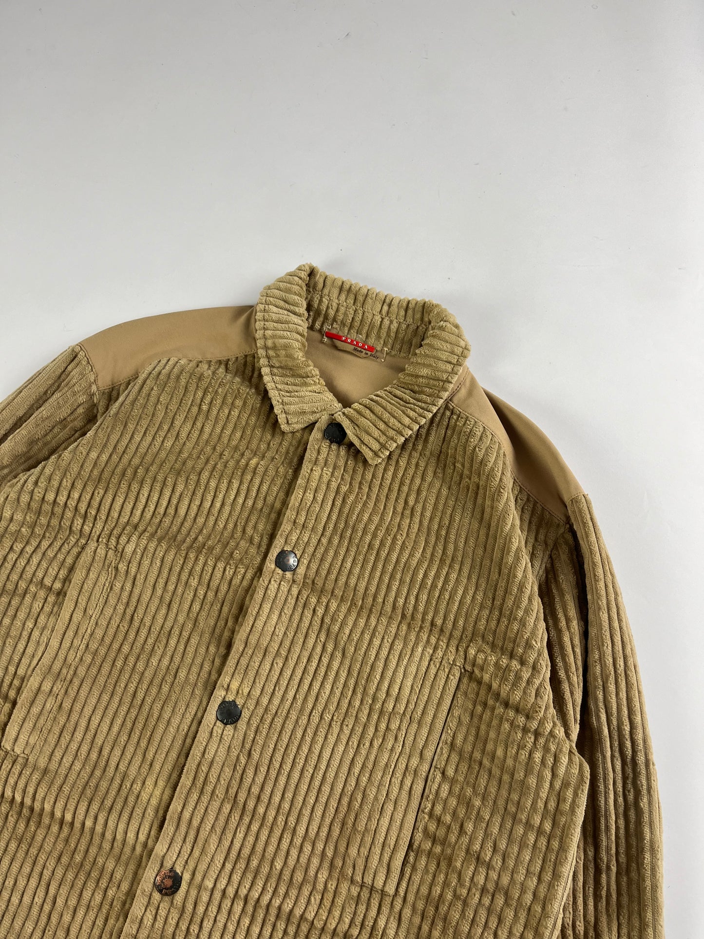 Prada Linea Rossa Ribbed Corduroy Overshirt 2000s - M