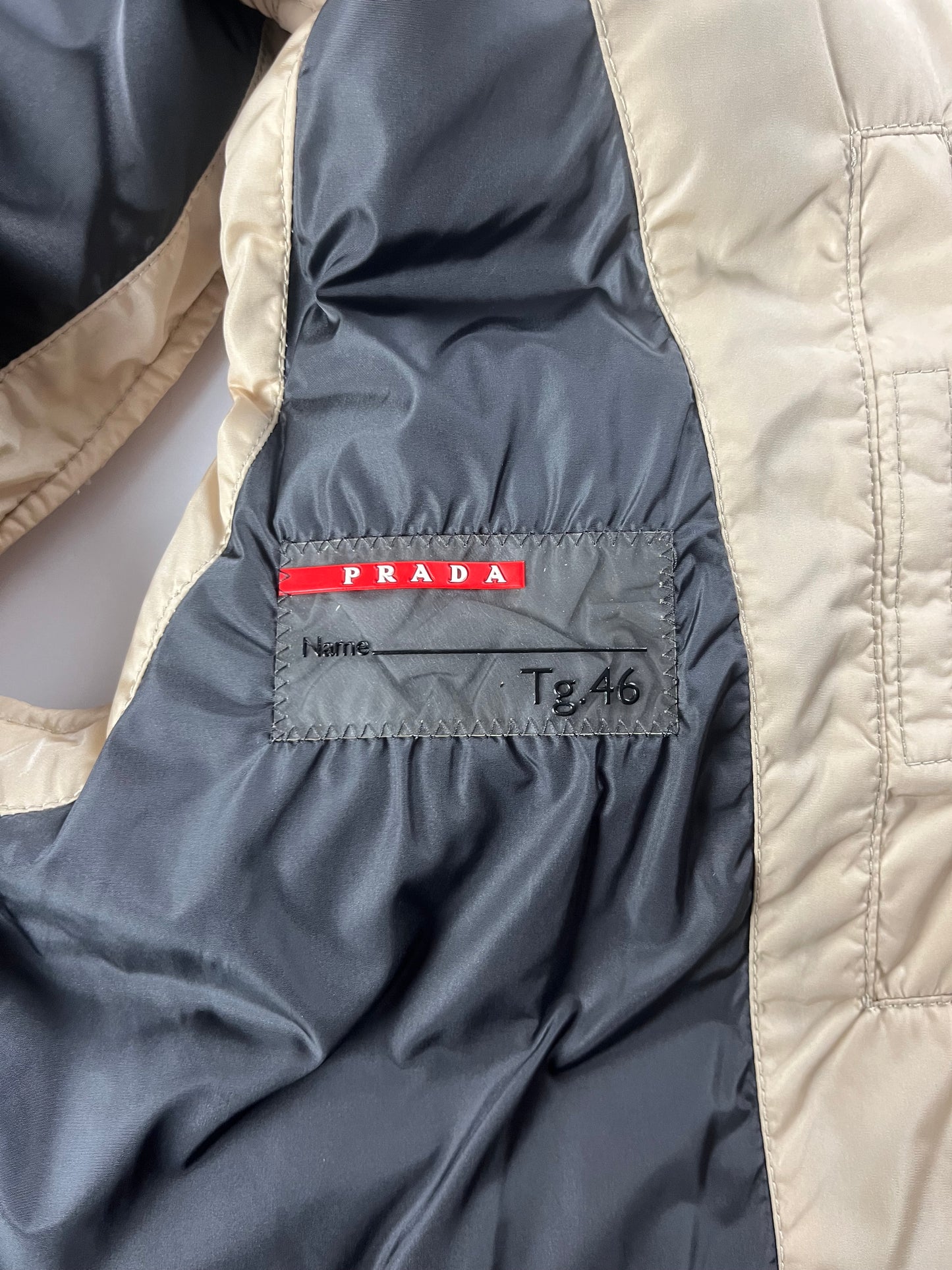 Prada Linea Rossa Cream Puffer Vest - S