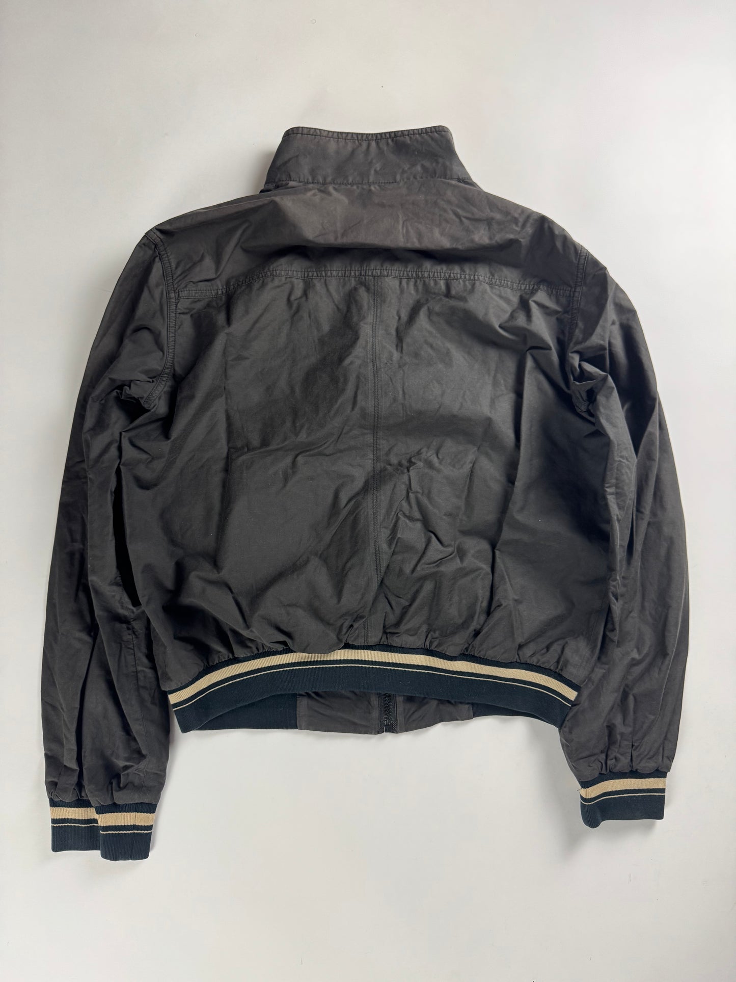 Prada Dark Grey Double Buttons High Collar Bomber Jacket SS 2007 - S