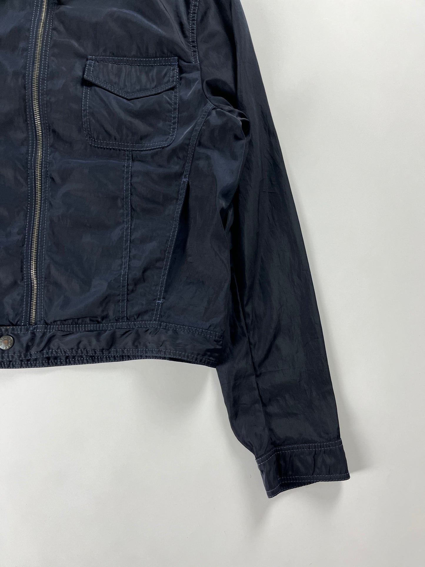 Prada Navy Four Pocket Zip Fit Jacket 2000s - M