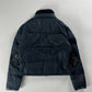 Prada Navy Crop Puffer Rhinestone Elbows Jacket FW 2004 - XS