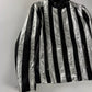 Saint Laurent Sample Metallic Silver Striped Leather Jacket Pre Fall 2015 - XS