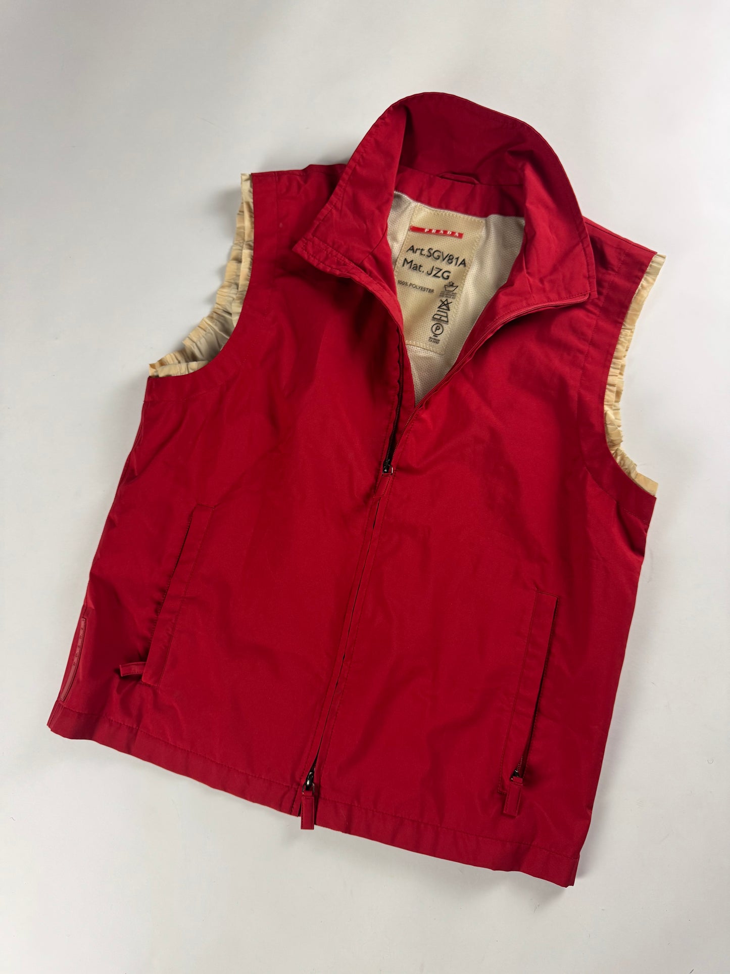 Prada Linea Rossa Gore Tex Red Nylon Vest SS 2000 - L