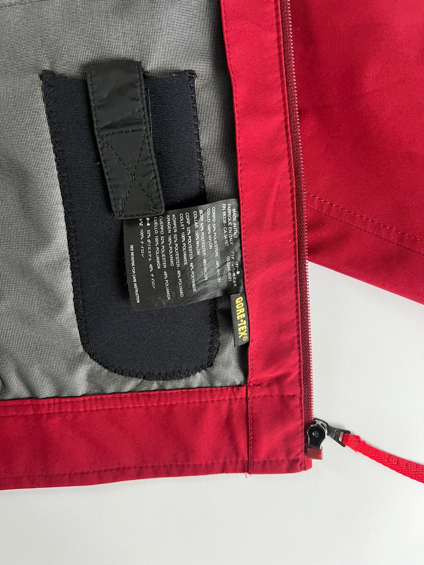 Prada Gore Tex Red Nylon Moto Jacket SS 2000 - L