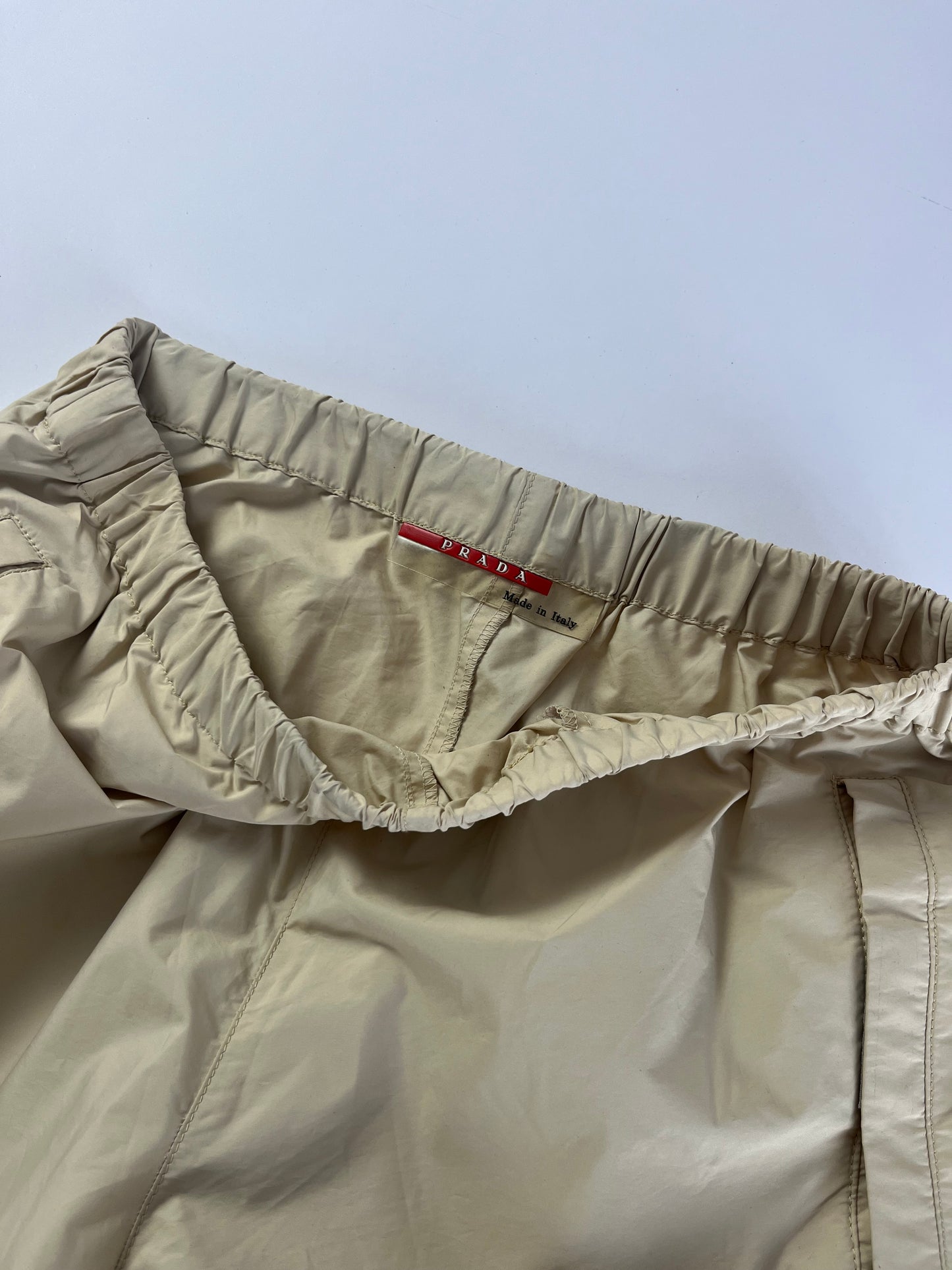 Prada Linea Rossa Cream Nylon Track Pants SS 2000 - S