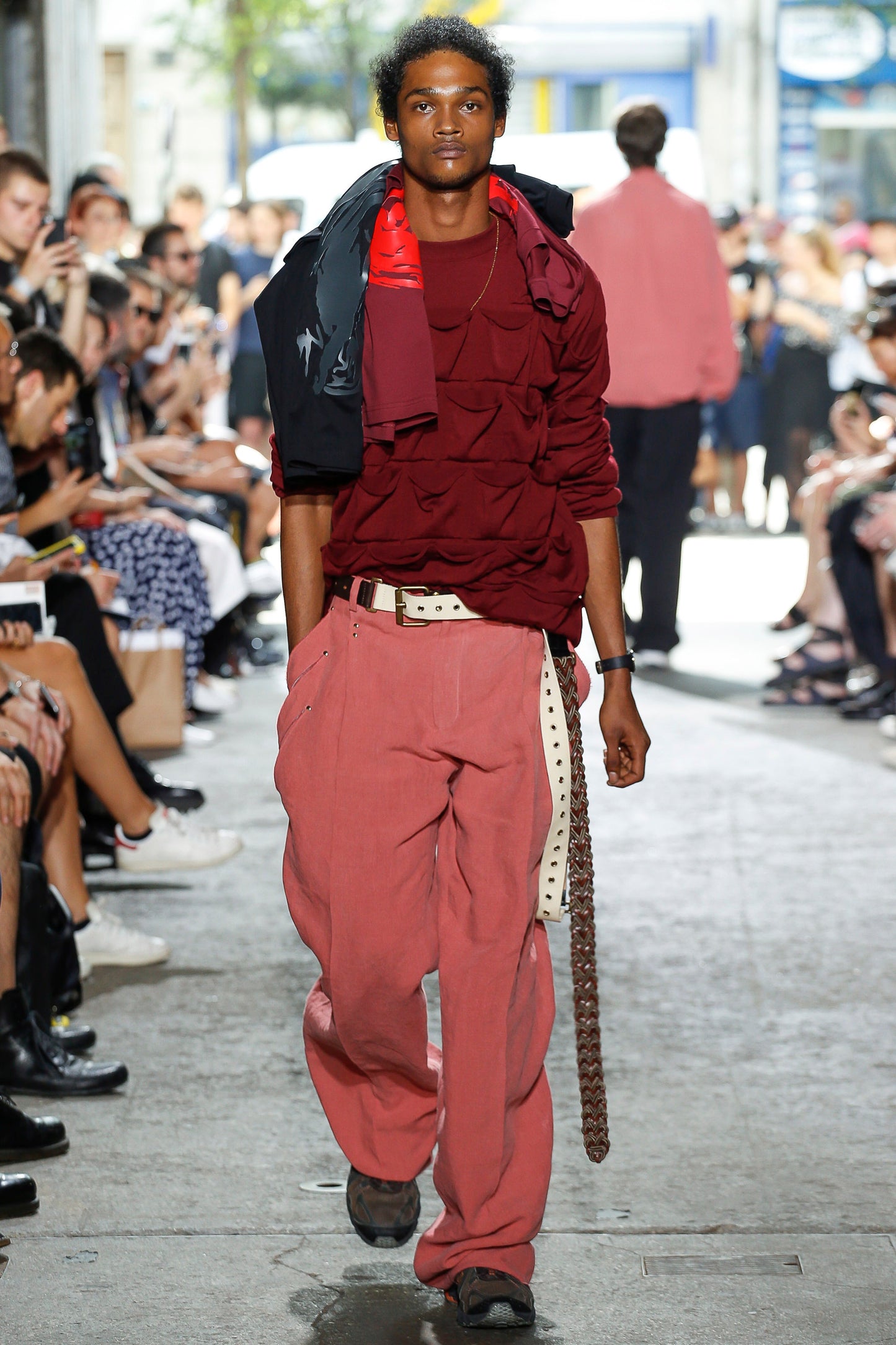 Y/Project Sample Pink Tailored Three Oblique Pocket Trousers SS 2018 - L