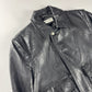 Saint Laurent Sample Leather Paneled Zigzag Stitching Bomber Jacket Pre Fall 2018 - S