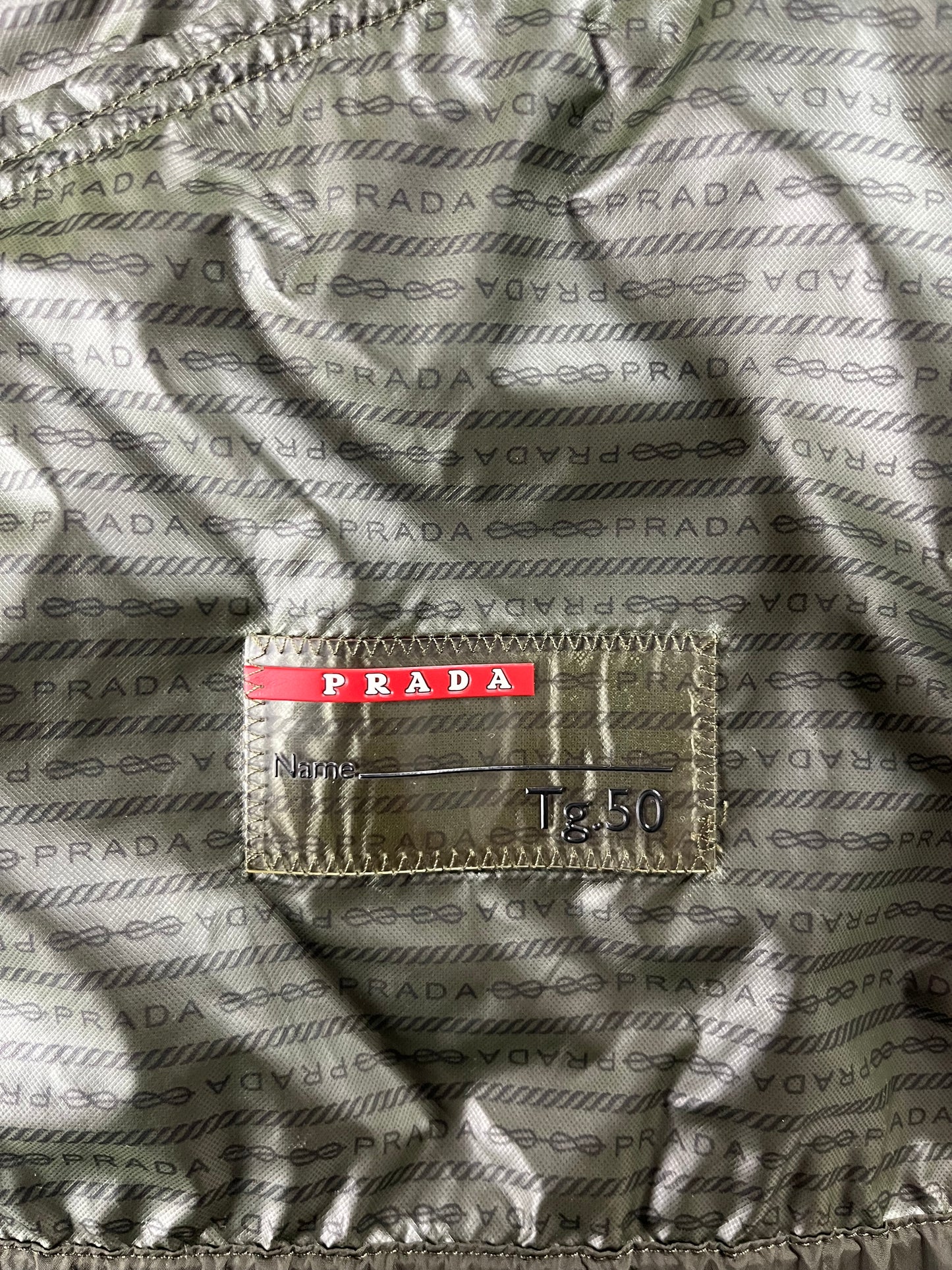 Prada Khaki Nylon Convertible Hood Utility Jacket SS 2010 - M