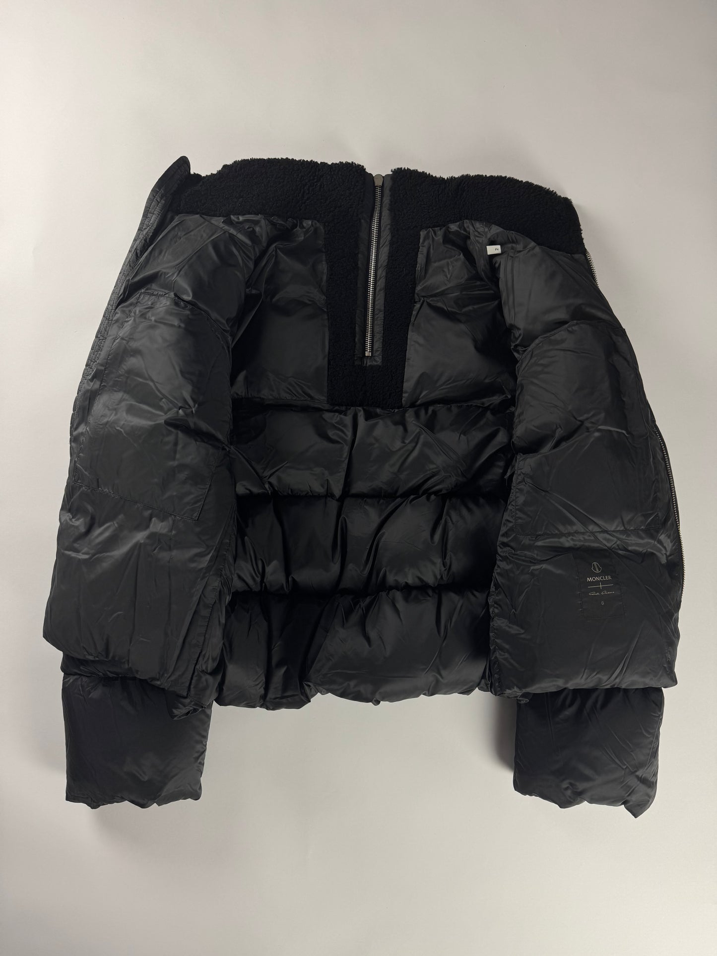 Rick Owens x Moncler DRKSHDW Cyclopic Shearling Down Puffer Jacket FW 2020 - M