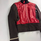 Prada Wool Hybrid Red Leather Patch Turtleneck Jacket SS 2000 - S