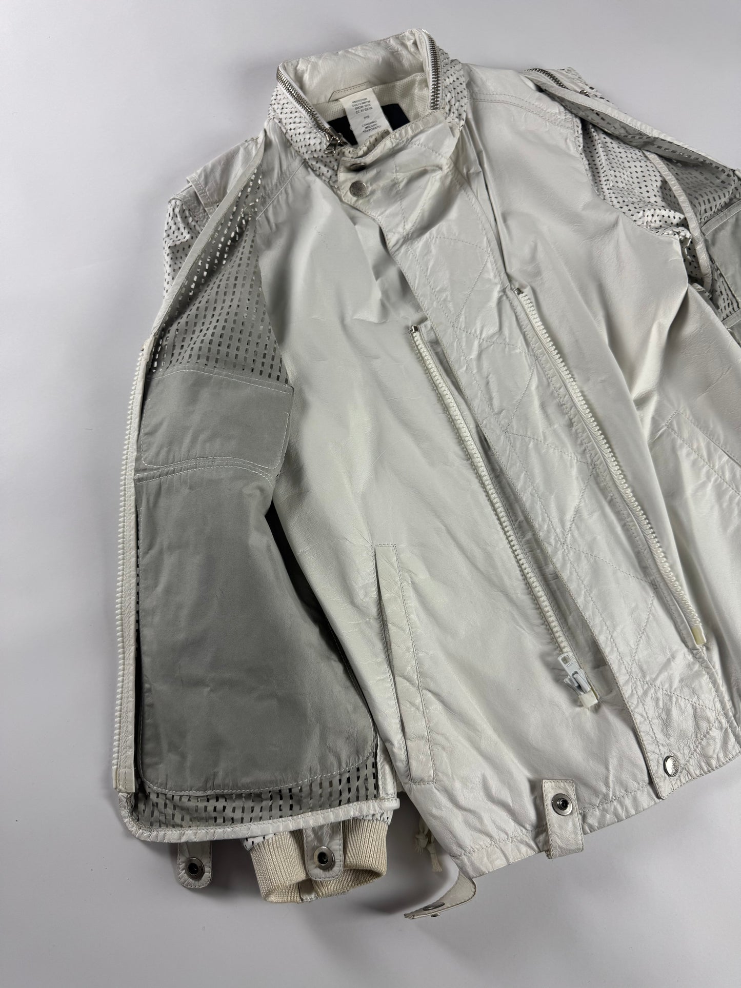 Gucci Sample 2 in 1 Cargo Mesh Leather Utility Bomber Jacket SS 2010 - S