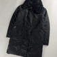 Prada Fur Collar Long Dark Nylon Coat 2000s - S