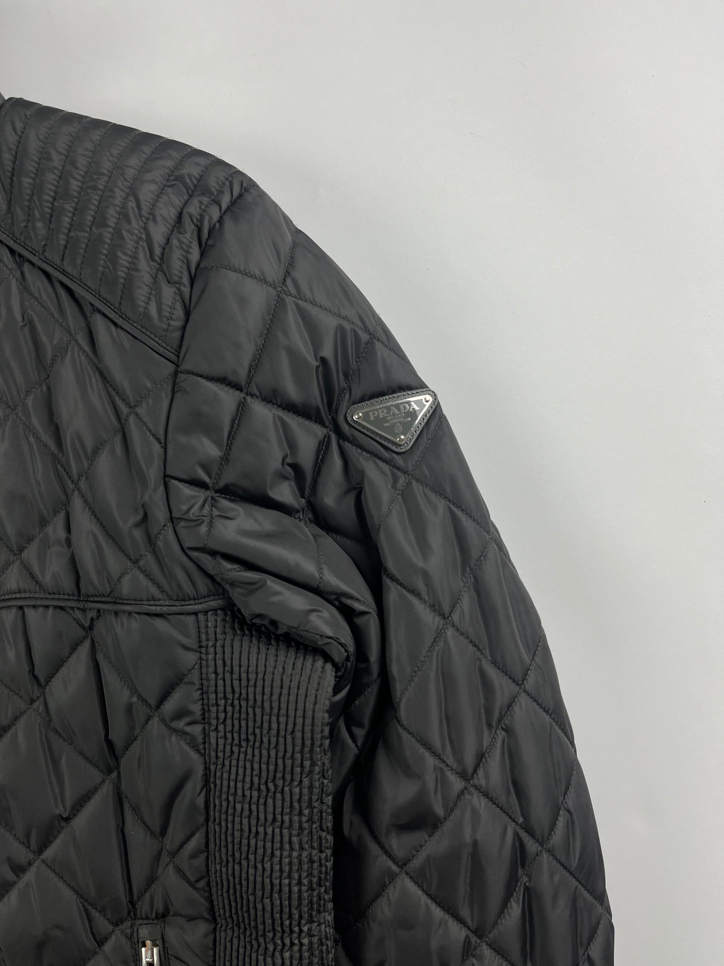 Prada Grey Padded Triangle Logo Jacket FW 2018 - M