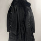 Prada Fur Collar Long Dark Nylon Coat 2000s - S