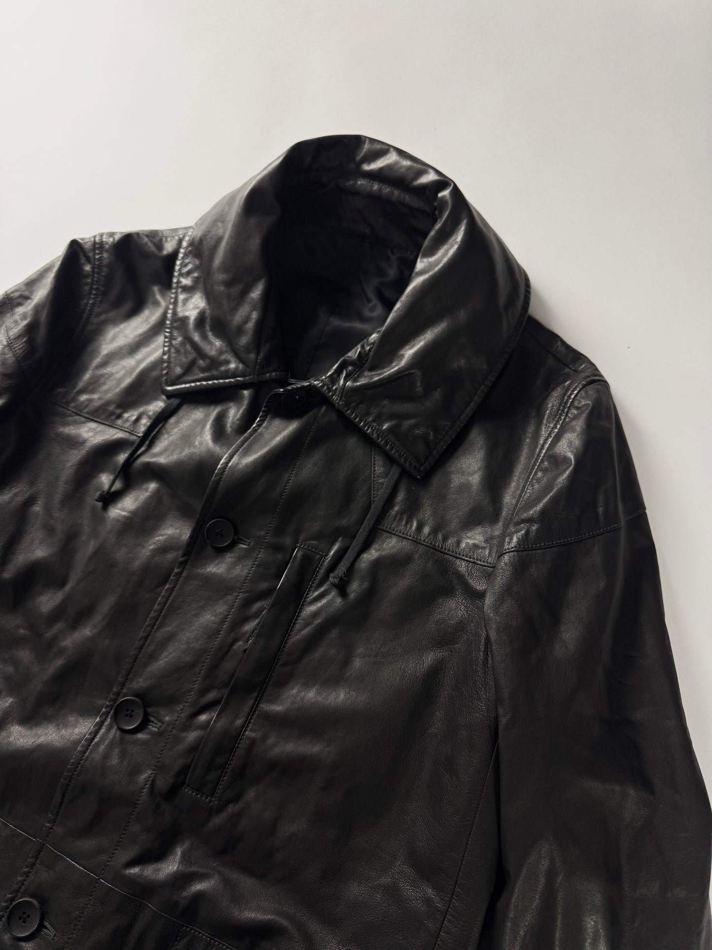 Louis Vuitton Sample Superfino Leather Convertible Hooded Coat SS 2011 - M