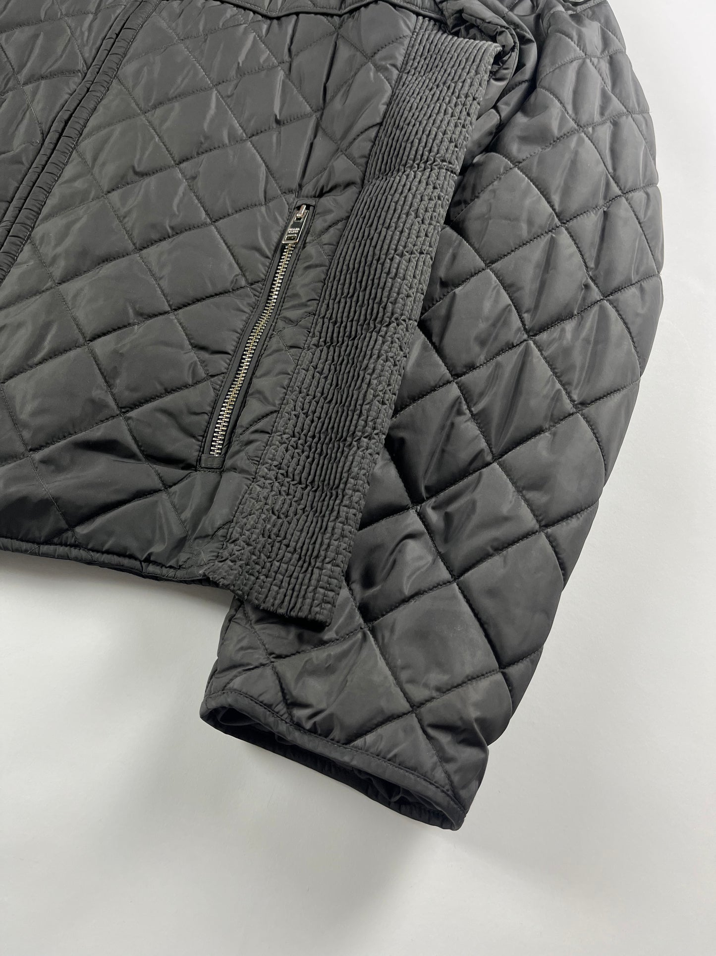 Prada Grey Padded Triangle Logo Jacket FW 2018 - M