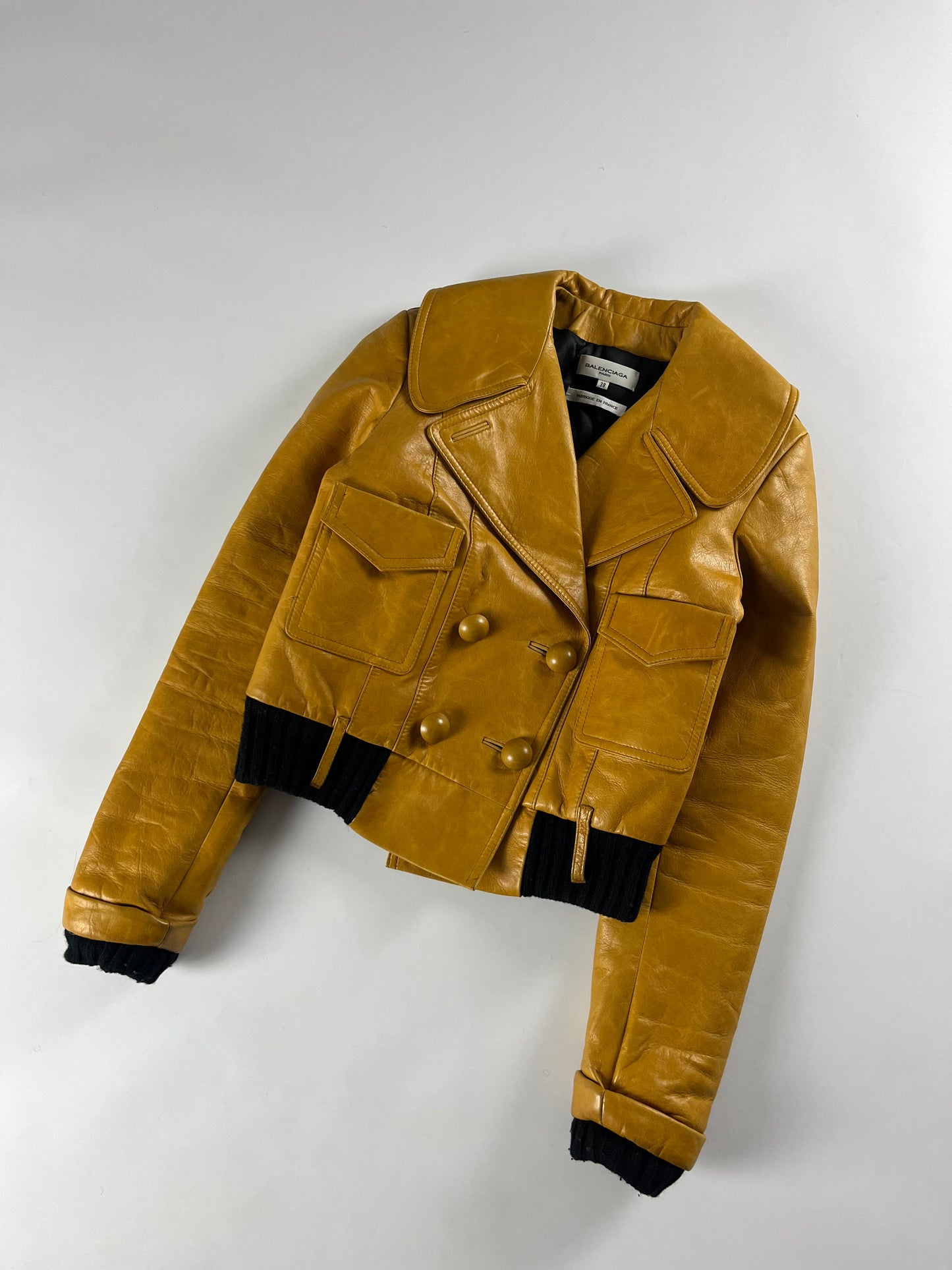 Balenciaga Nicolas Ghesquière Yellow Leather Jacket FW 2002 - S