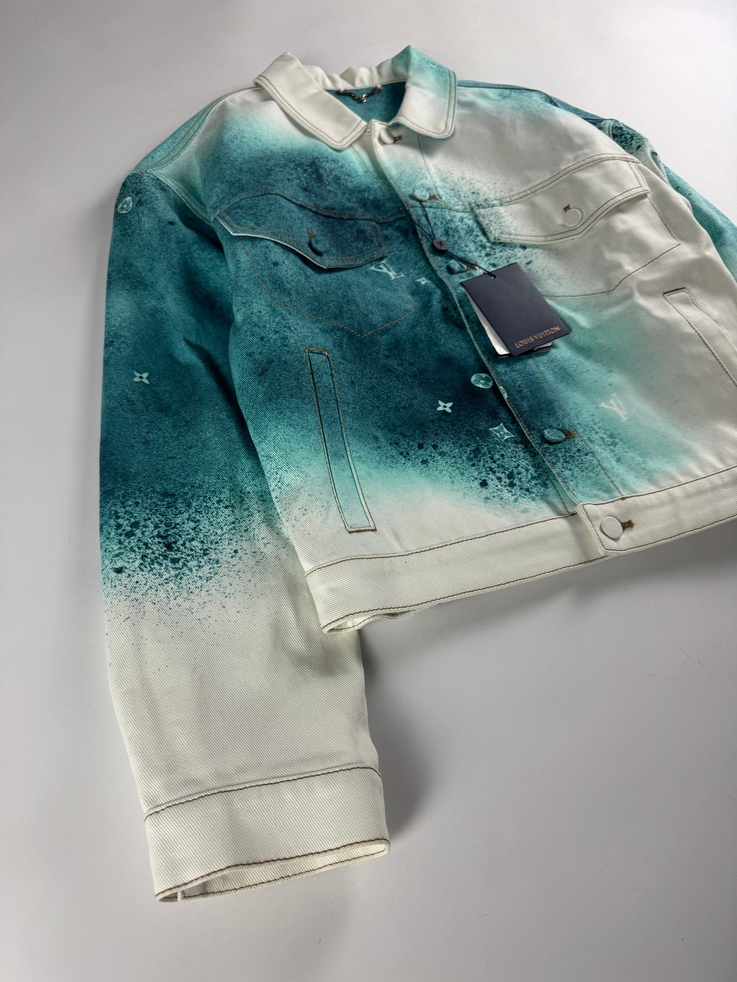 Louis Vuitton Sprayed Monogram Denim Trucker Jacket SS 2023 - M