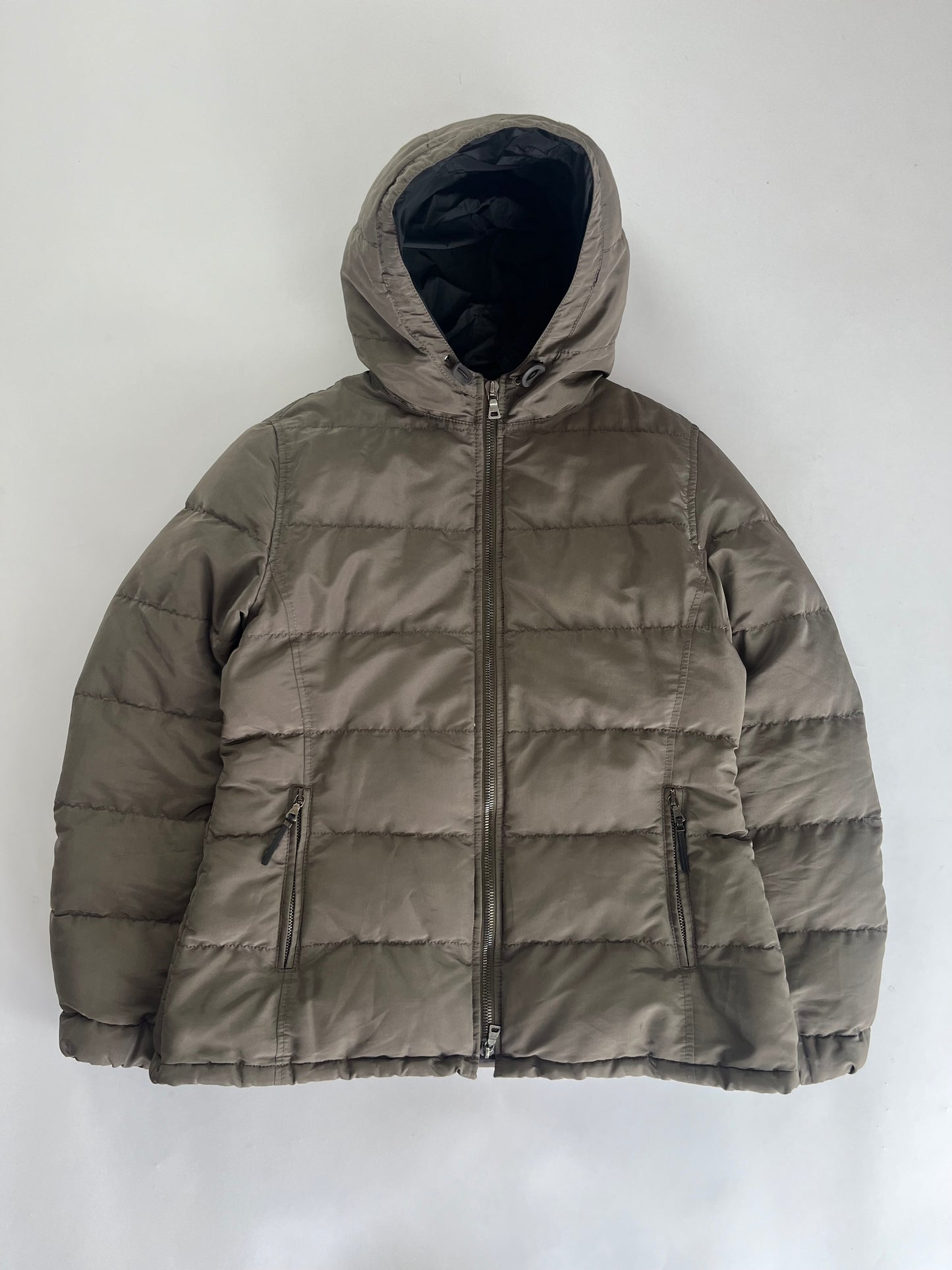 Prada Sand Nylon Puffer Jacket 2000s - M