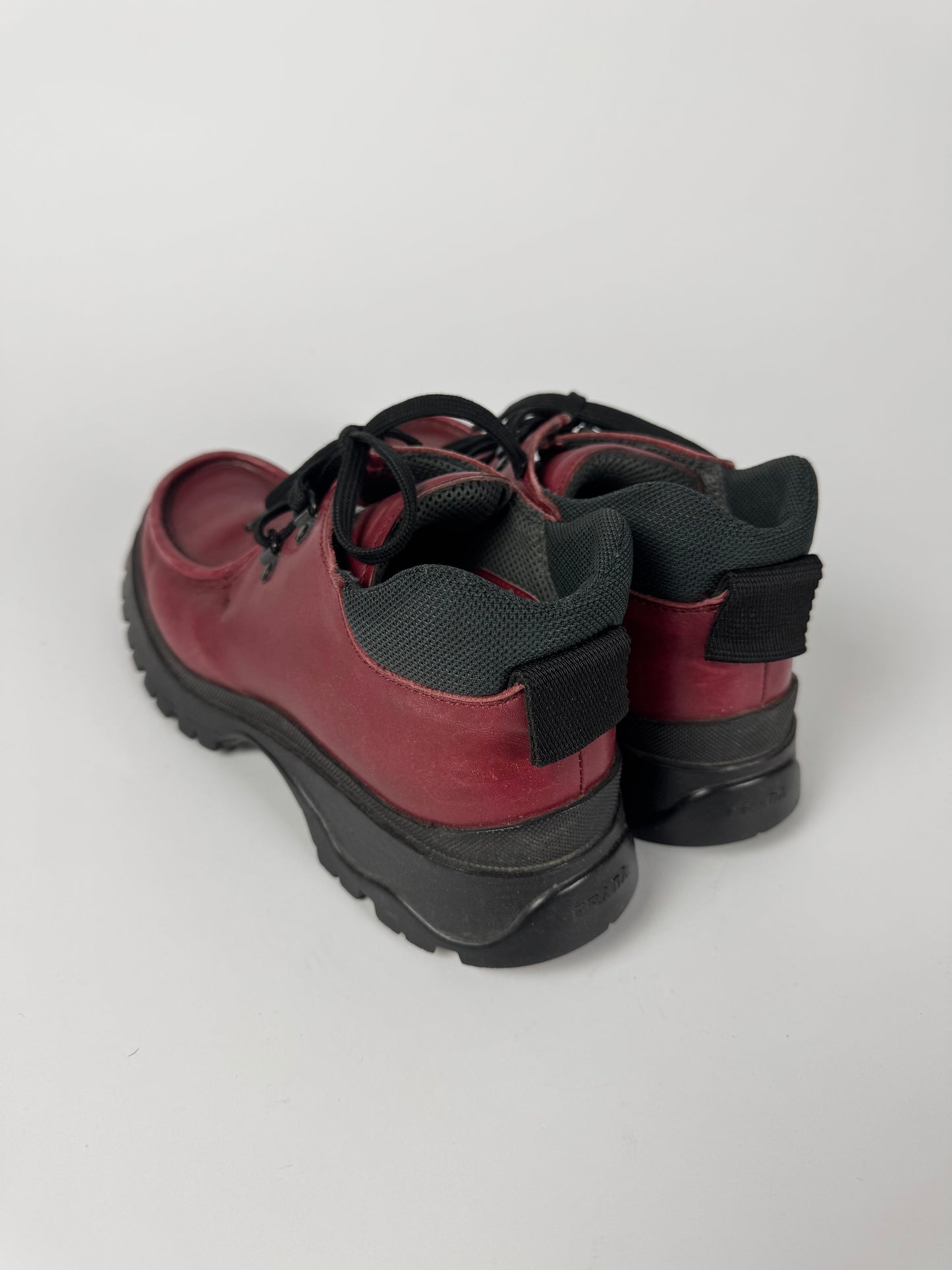 Prada Red Leather Vibram Platform Shoes FW 1999 - 39 IT/39,5 EU