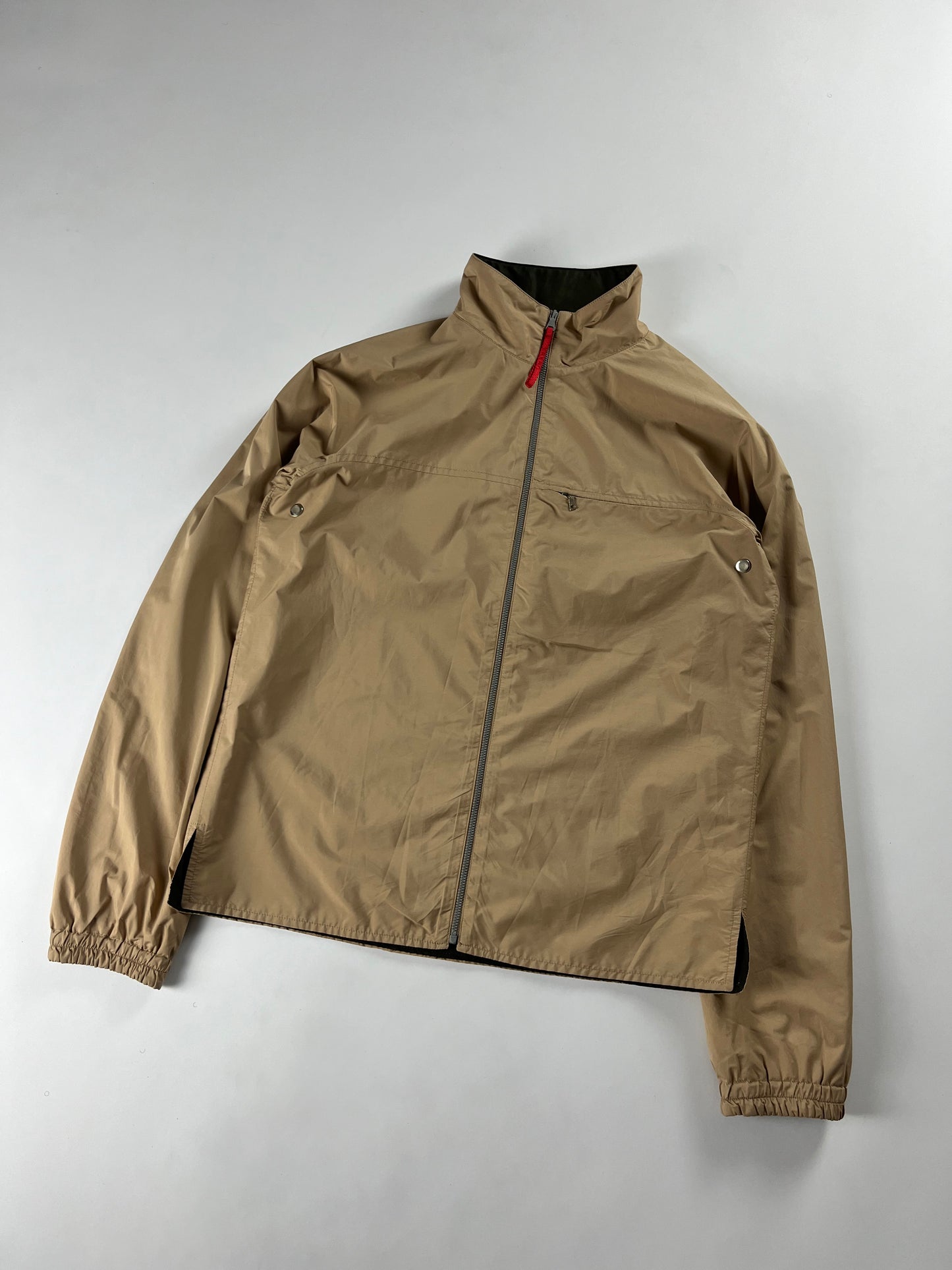 Prada Camel Zip Up Nylon Shell Jacket SS 2000 - M
