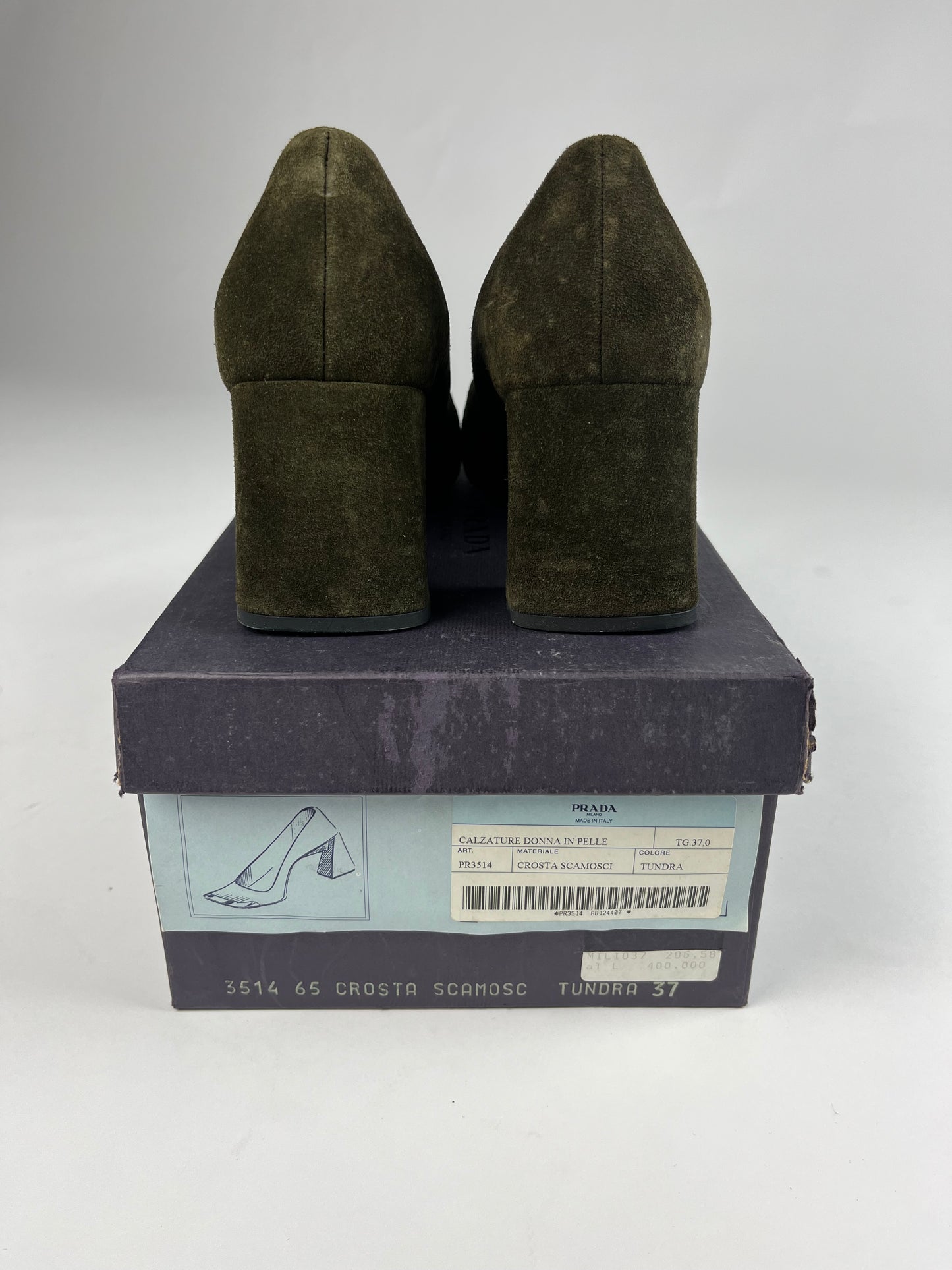 Prada Suede Metallic Toe Pumps FW 1999 - 37 IT/38 EU