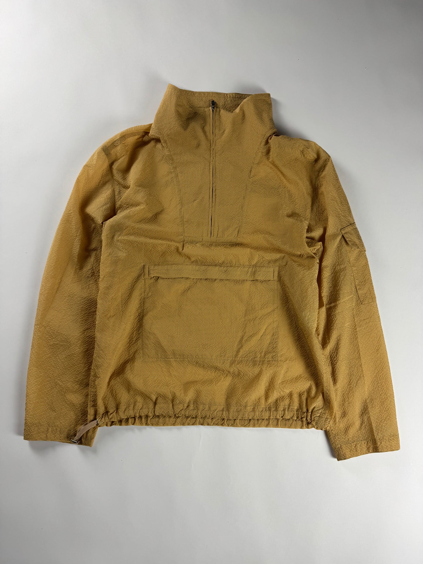 Hermès Sample Front Pocket Soft Textured Sand Turtleneck Half Zip Jacket SS 2020 - M