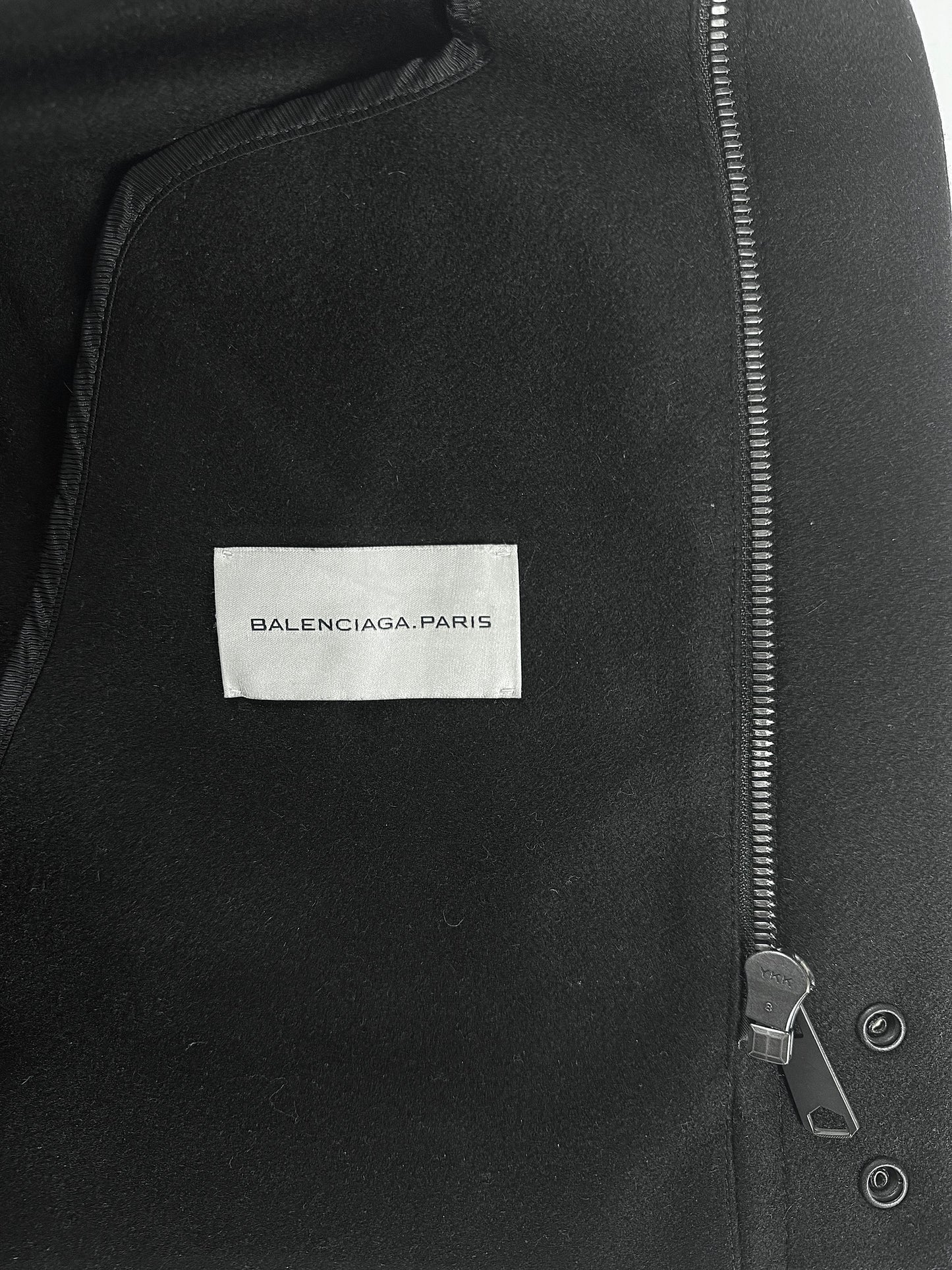 Balenciaga Sample Nicolas Ghesquière Crackled Leather Two Fabric Jacket 2010s - S