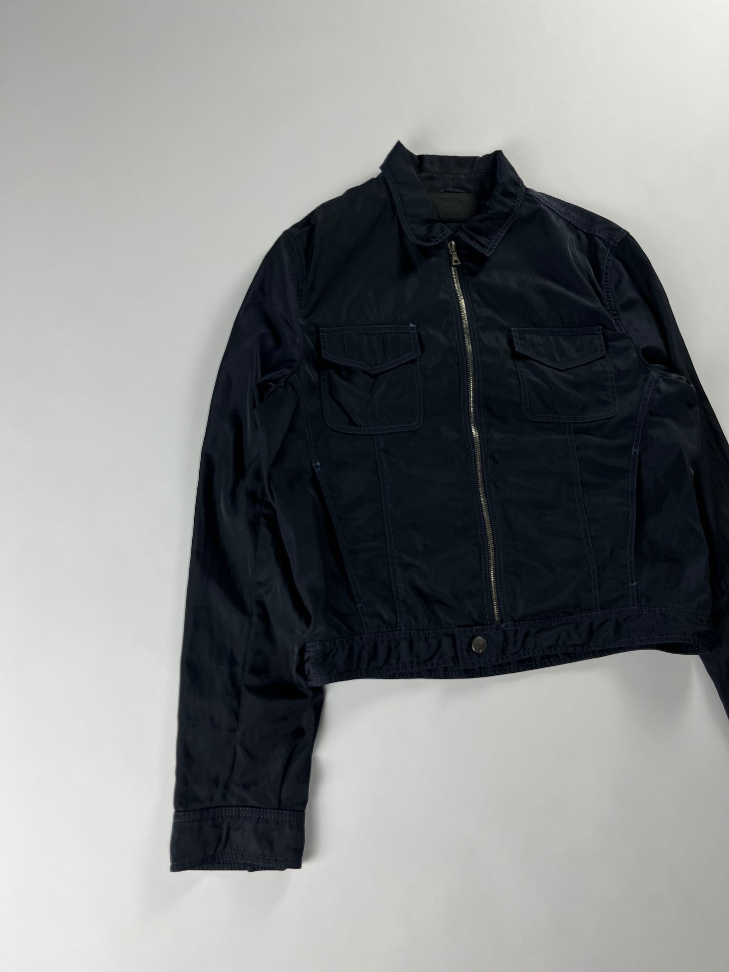Prada Navy Four Pocket Zip Fit Jacket 2000s - M